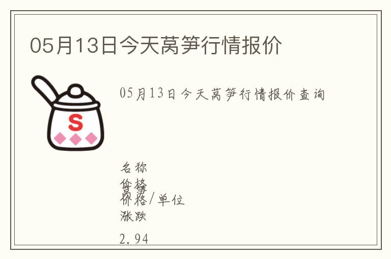 05月13日今天萵筍行情報價