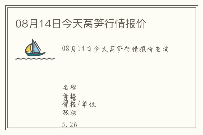 08月14日今天萵筍行情報價