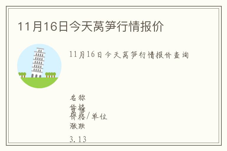 11月16日今天萵筍行情報價