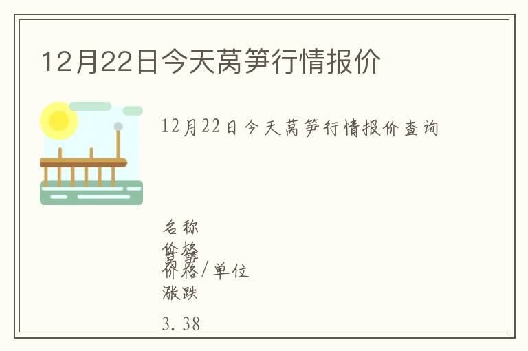 12月22日今天萵筍行情報價