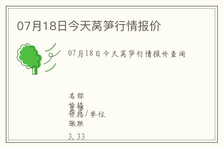 07月18日今天萵筍行情報價