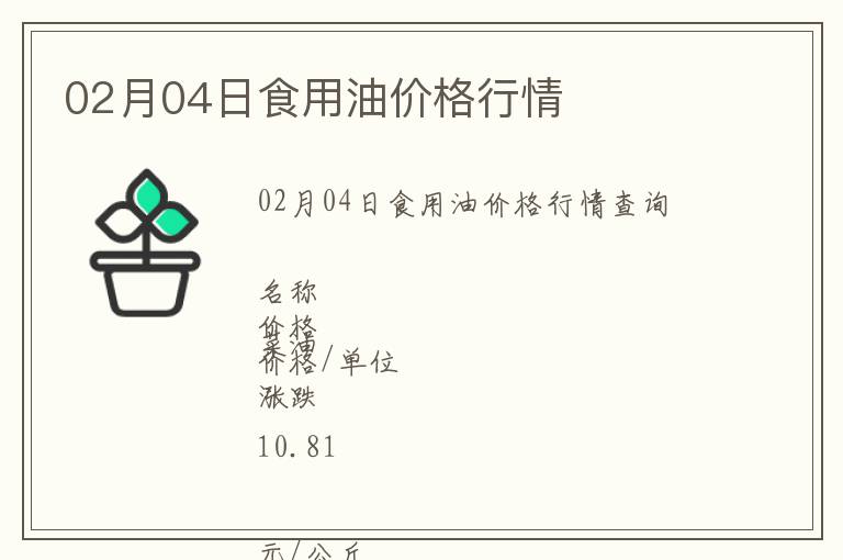 02月04日食用油價(jià)格行情