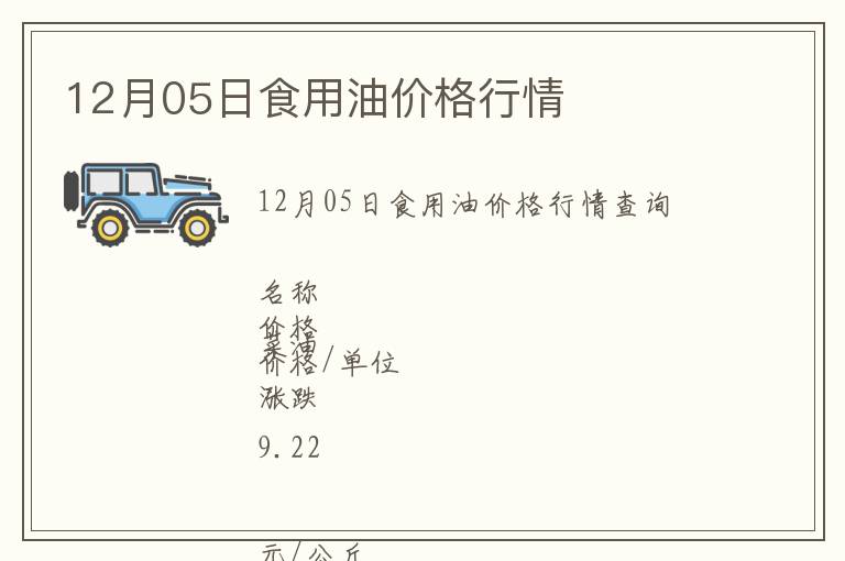 12月05日食用油價(jià)格行情