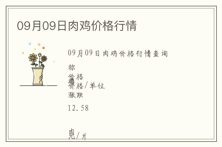 09月09日肉雞價(jià)格行情