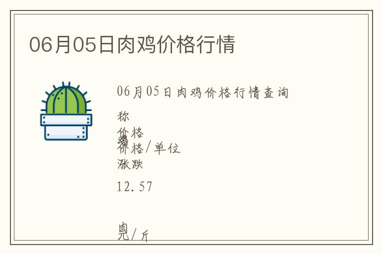 06月05日肉雞價格行情