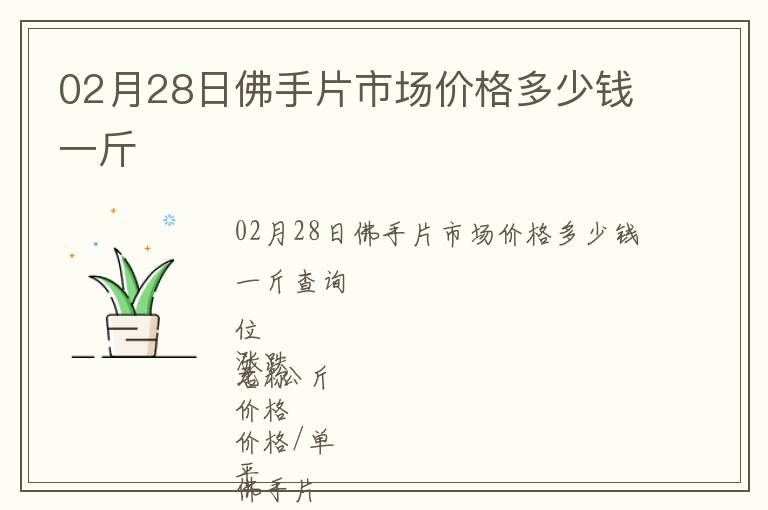 02月28日佛手片市場價格多少錢一斤