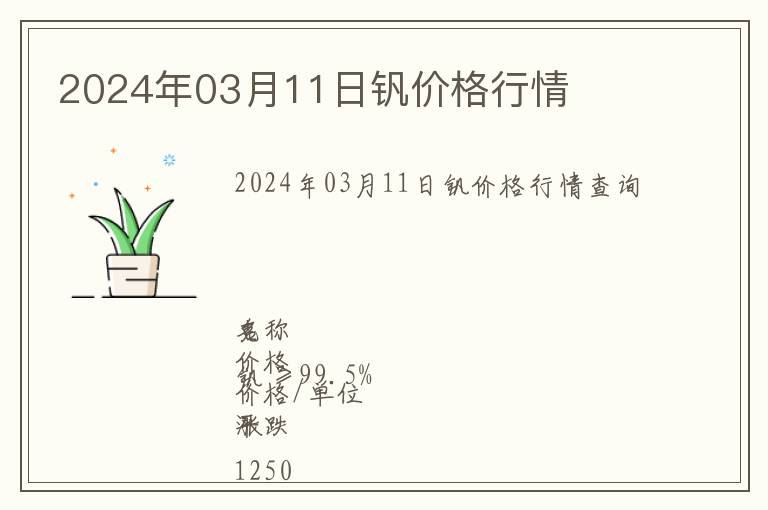 2024年03月11日釩價格行情