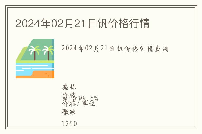 2024年02月21日釩價格行情