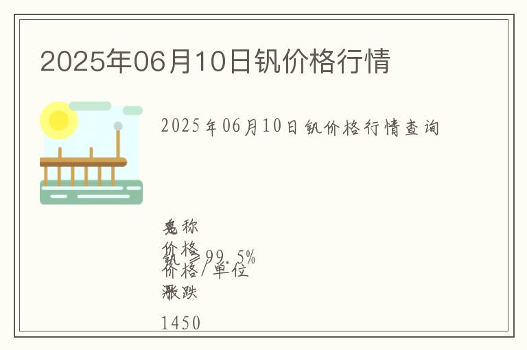 2025年06月10日釩價格行情