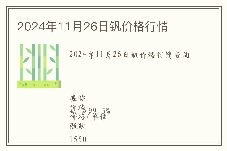 2024年11月26日釩價格行情