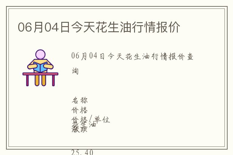 06月04日今天花生油行情報(bào)價(jià)