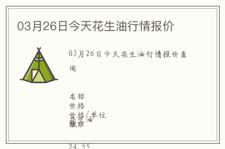 03月26日今天花生油行情報價