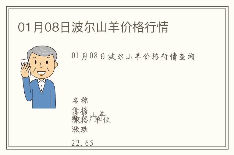 01月08日波爾山羊價格行情