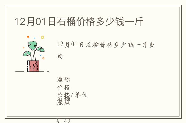 12月01日石榴價格多少錢一斤