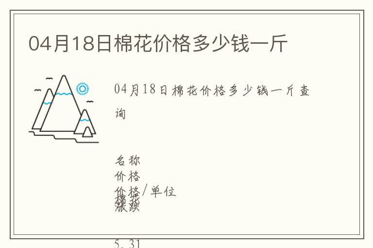 04月18日棉花價(jià)格多少錢(qián)一斤