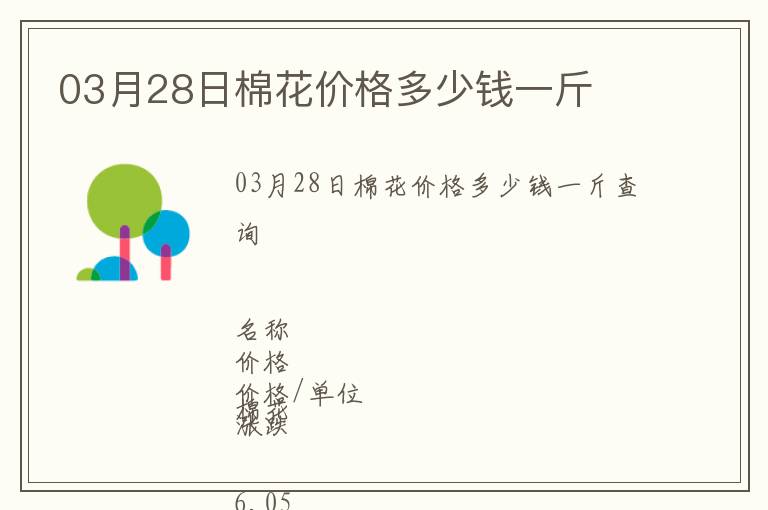 03月28日棉花價格多少錢一斤