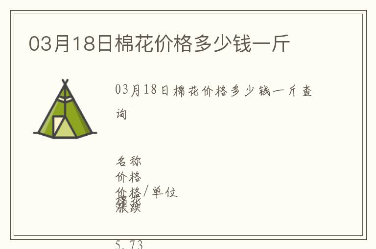 03月18日棉花價格多少錢一斤