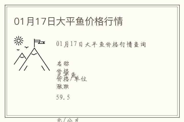 01月17日大平魚價(jià)格行情
