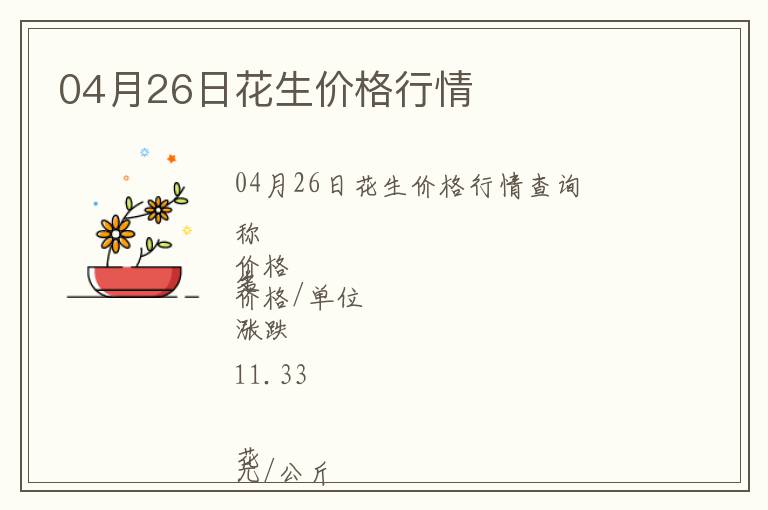 04月26日花生價格行情