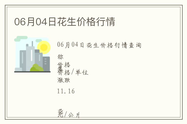 06月04日花生價(jià)格行情