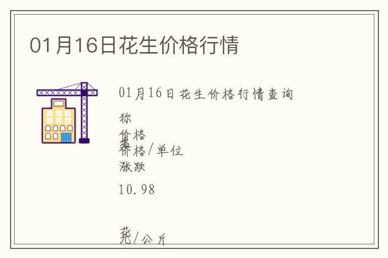 01月16日花生價格行情