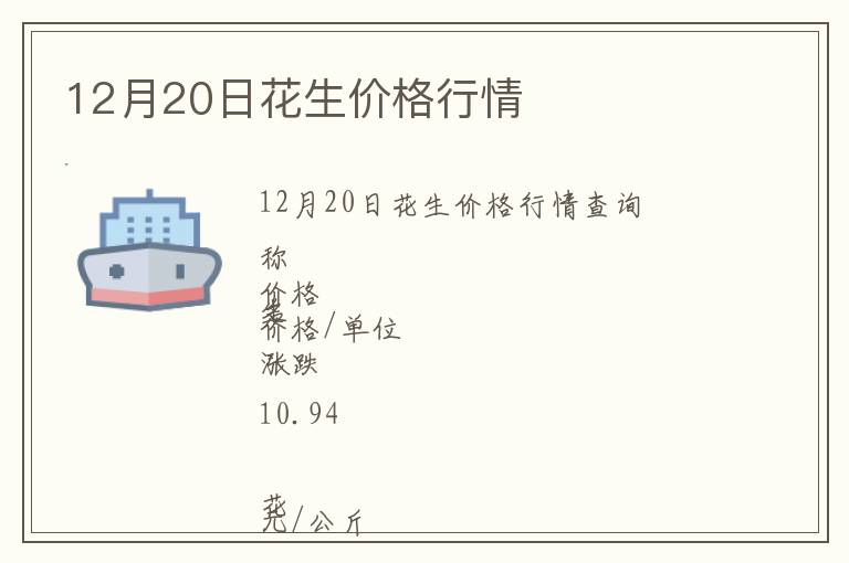 12月20日花生價(jià)格行情