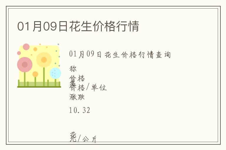 01月09日花生價(jià)格行情
