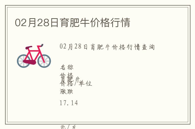 02月28日育肥牛價(jià)格行情