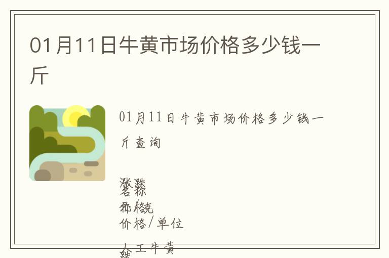 01月11日牛黃市場價(jià)格多少錢一斤