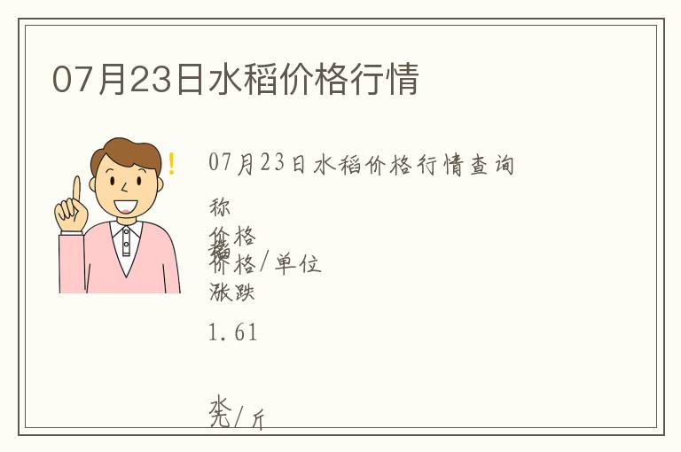 07月23日水稻價格行情