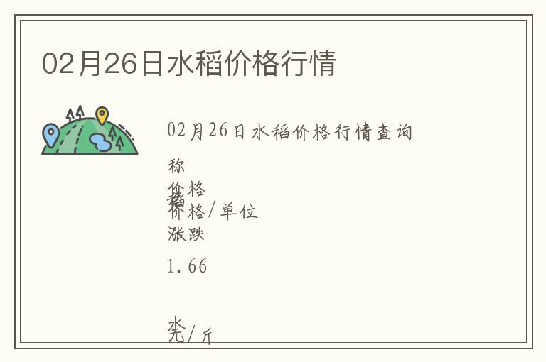 02月26日水稻價格行情