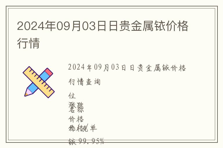 2024年09月03日日貴金屬銥價(jià)格行情