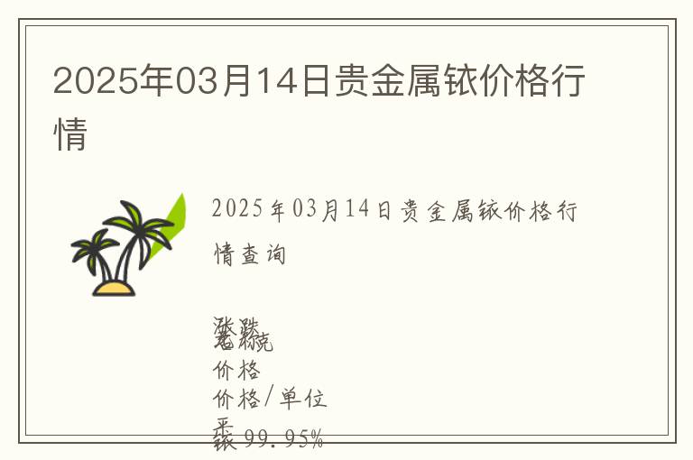 2025年03月14日貴金屬銥價格行情