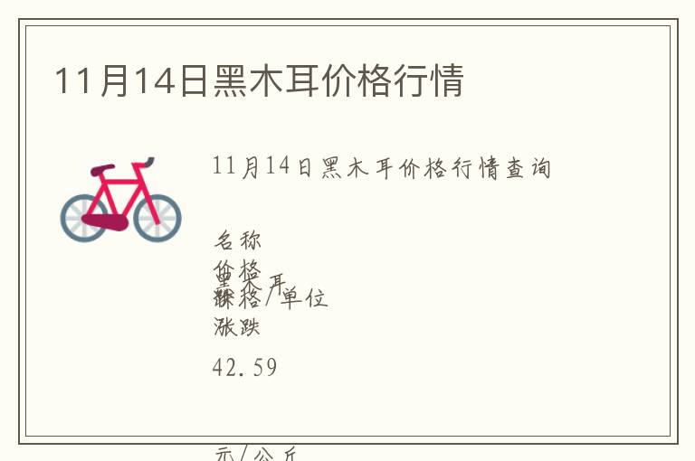 11月14日黑木耳價(jià)格行情