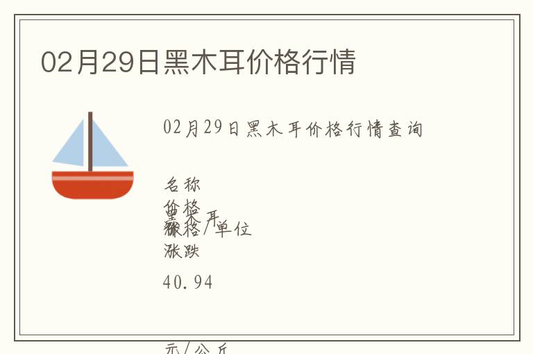02月29日黑木耳價(jià)格行情