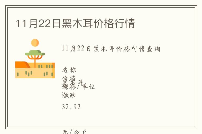 11月22日黑木耳價(jià)格行情