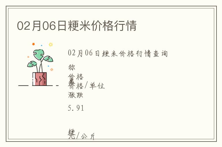 02月06日粳米價格行情