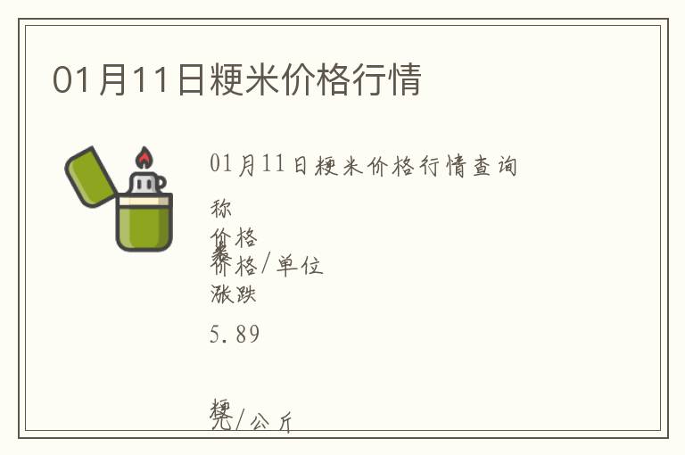 01月11日粳米價格行情