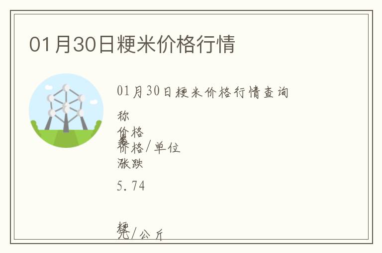 01月30日粳米價格行情