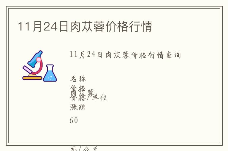 11月24日肉蓯蓉價(jià)格行情