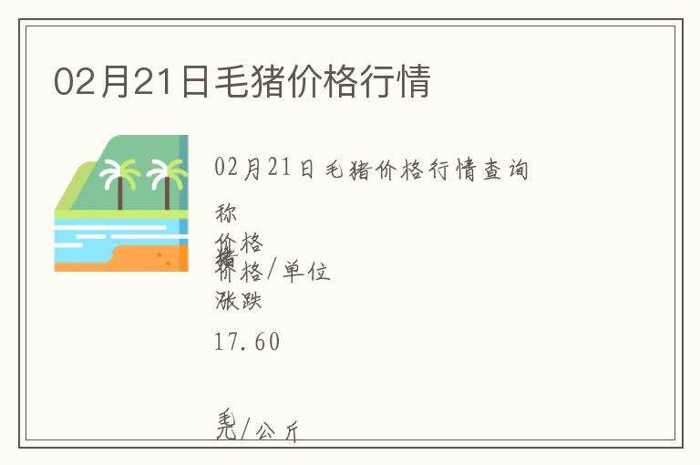 02月21日毛豬價格行情