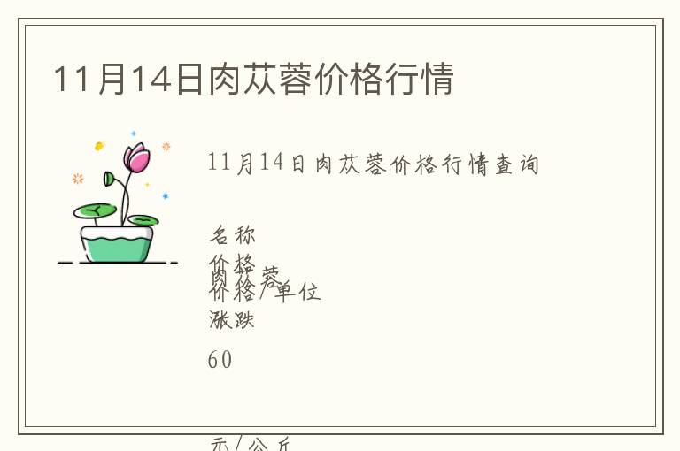 11月14日肉蓯蓉價(jià)格行情