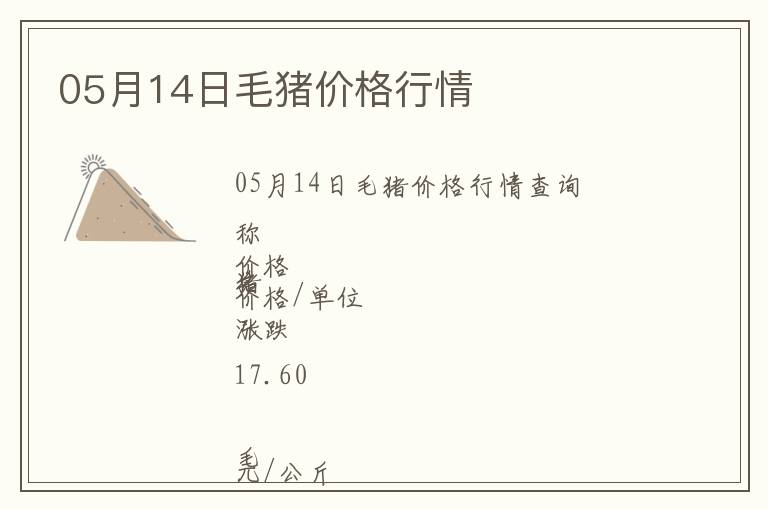 05月14日毛豬價(jià)格行情