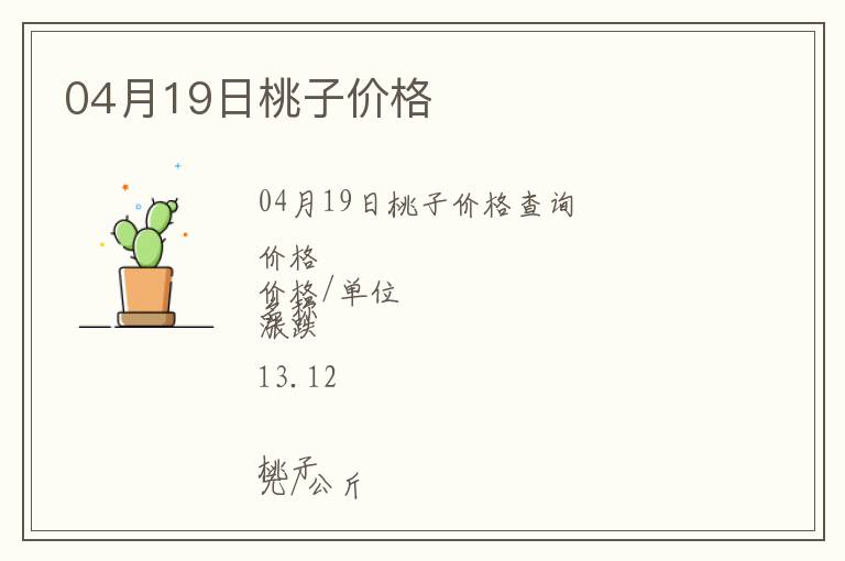 04月19日桃子價格