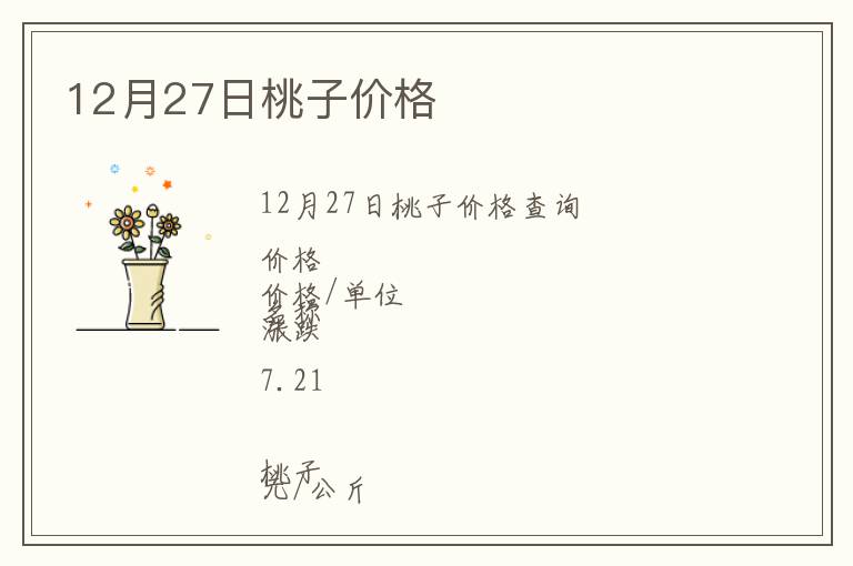 12月27日桃子價格