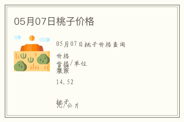05月07日桃子價格
