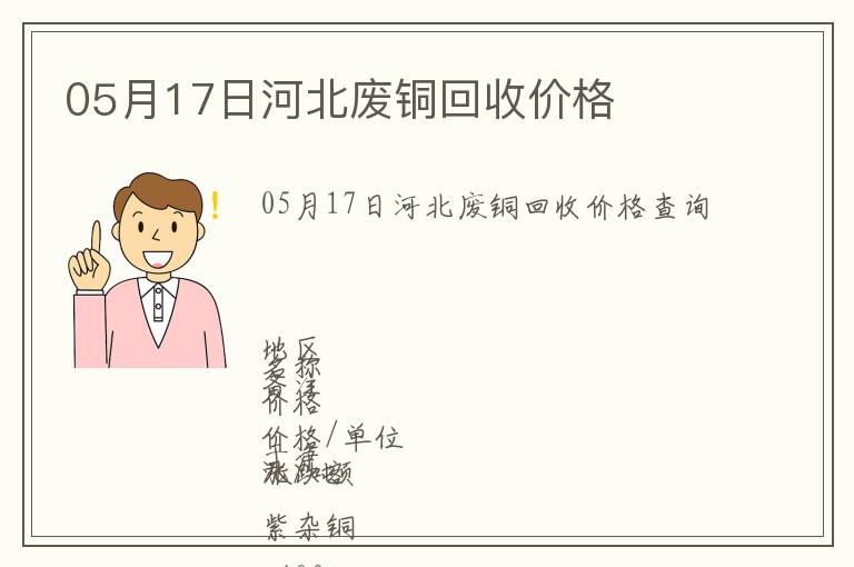 05月17日河北廢銅回收價(jià)格