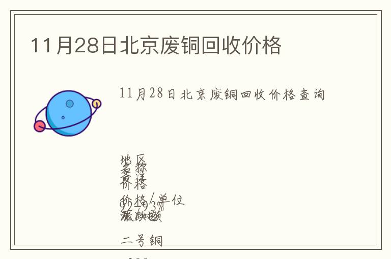 11月28日北京廢銅回收價(jià)格