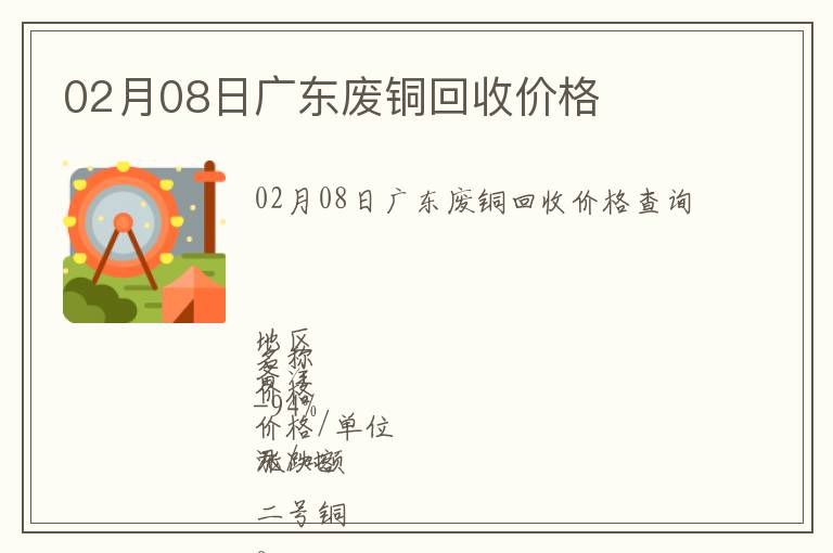 02月08日廣東廢銅回收價(jià)格
