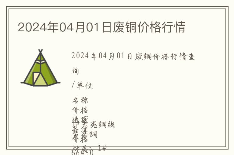 2024年04月01日廢銅價(jià)格行情